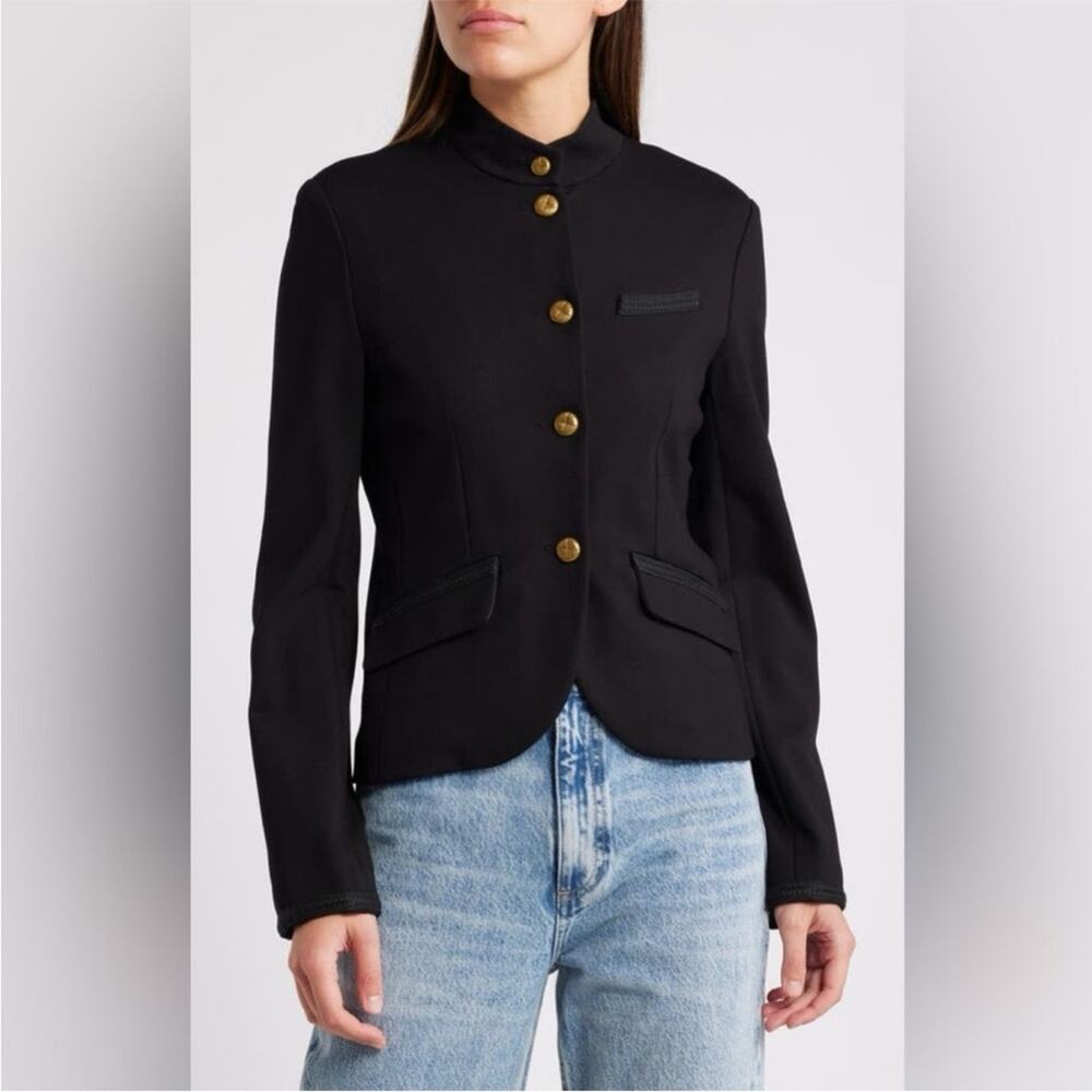 Rag & Bone Slade Braided Crop Ponte Blazer in Black 12